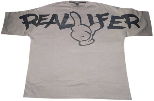 Reallifer Crop Tee (grey & black)