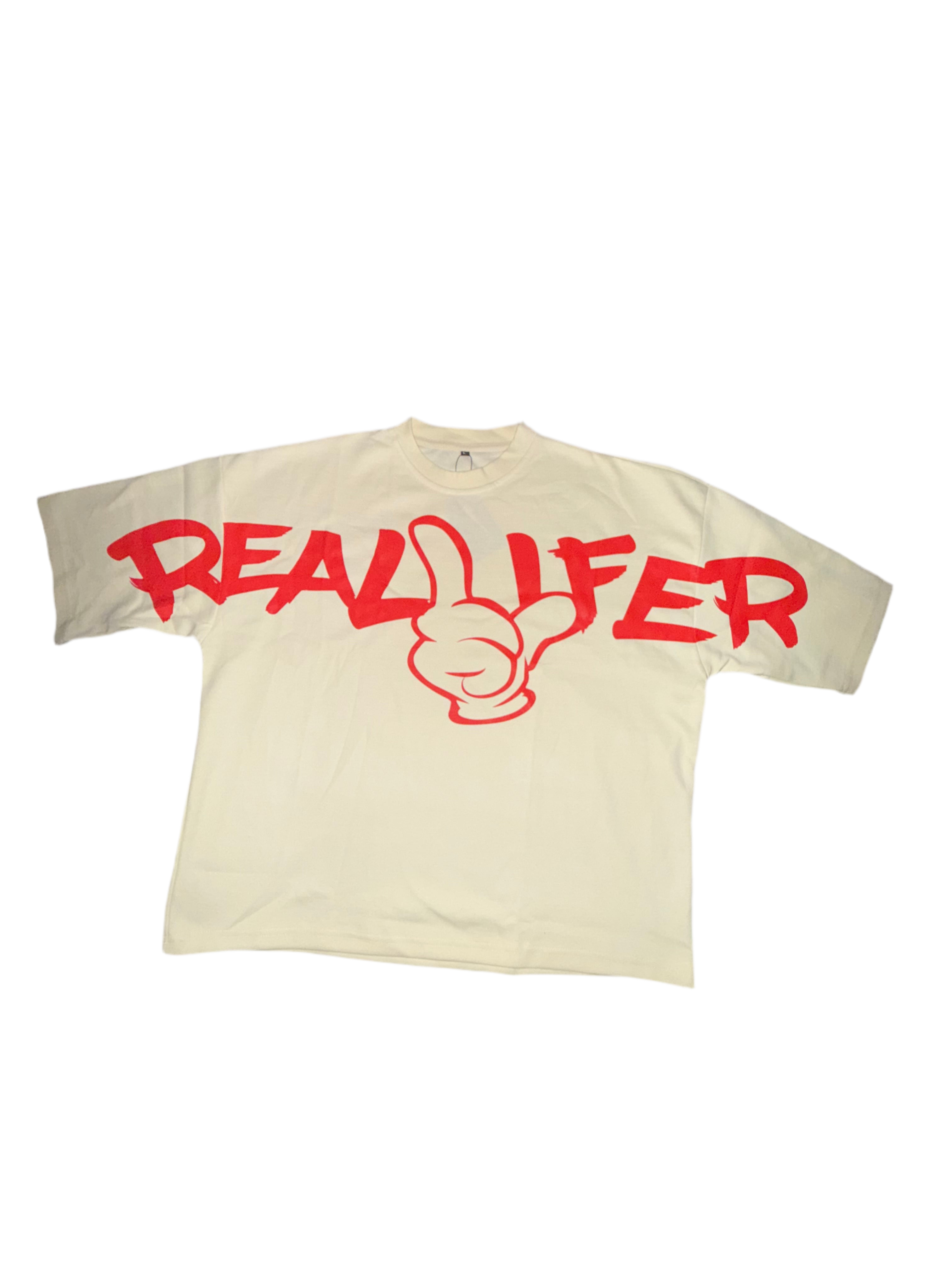 Reallifer Crop Tee (Tan & Red)