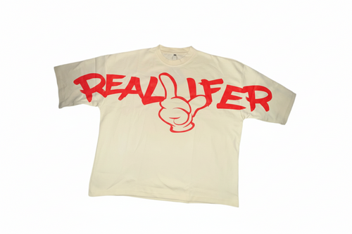 Reallifer Crop Tee (Tan & Red)