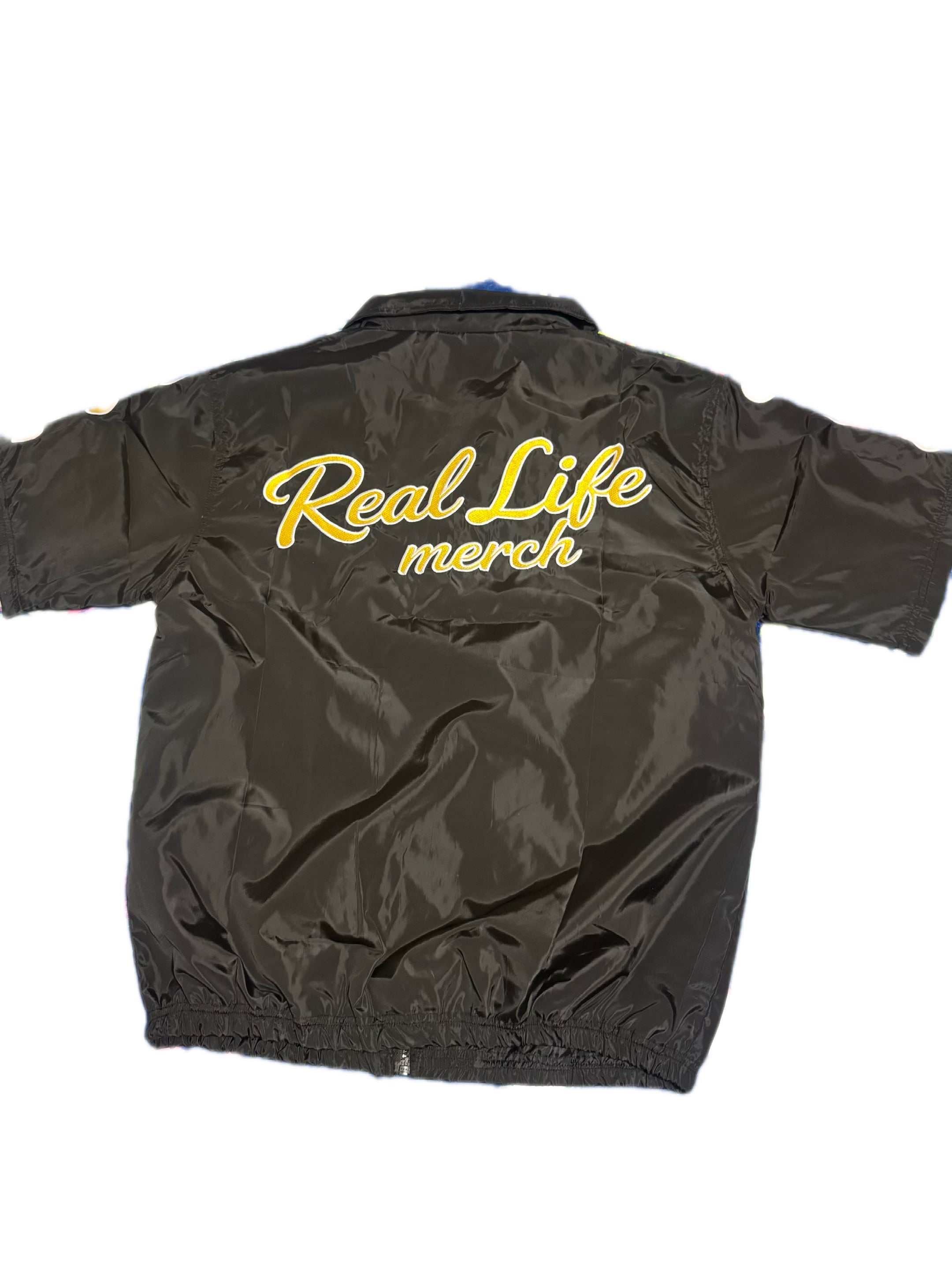 Reallife windbreaker black/yellow short set