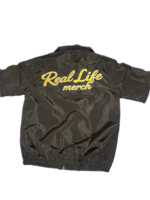 Reallife windbreaker black/yellow short set